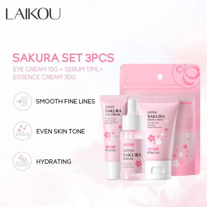 LAIKOU SKIN CARE SETS (3 PCS)- 24K Golden, Vitamin C, Sakura