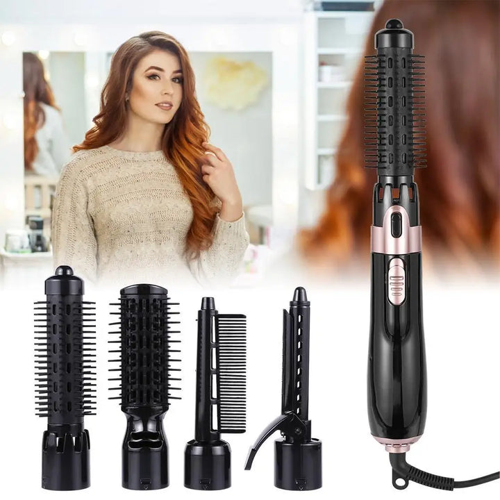 Hot Air Comb + Straighter + CurlHair Comb- 4 in One