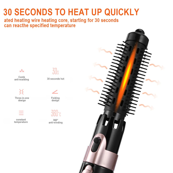 Hot Air Comb + Straighter + CurlHair Comb- 4 in One