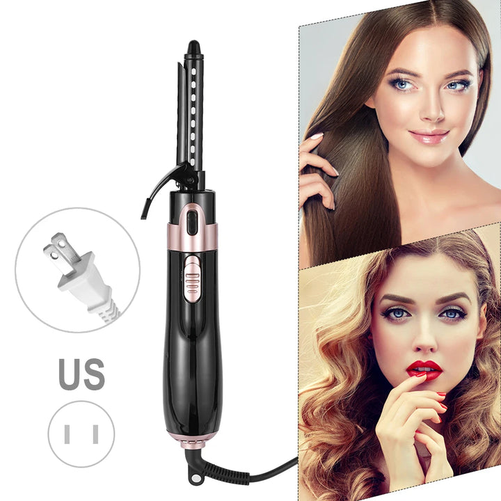 Hot Air Comb + Straighter + CurlHair Comb- 4 in One